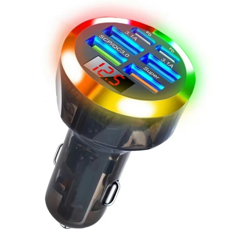 150W 6 portin PD/QC3.0 digitaalinen autolaturi