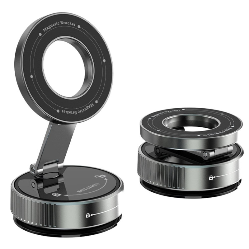 Magneettinen autoteline, jossa on 360° imukuppi ja taitettava varsi