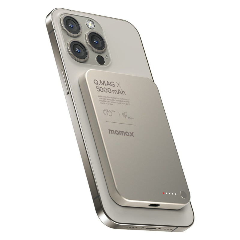 MagSafe 5000mAh ulkoinen akku MOMAX Q.MAG X