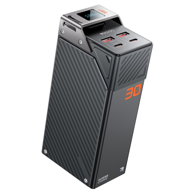 YESIDO 30000mAh Quadri-port digitaalinen ulkoinen akku