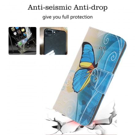 Samsung Galaxy A70 Butterfly Case sininen ja keltainen