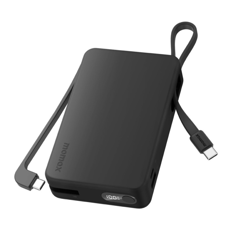 MOMAX ulkoinen akku 20000mAh 30W Integroitu USB-C kaapelit