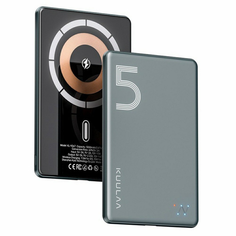 Magneettinen ulkoinen akku 5000mAh langaton 15W Ultra-Fine KUULAA