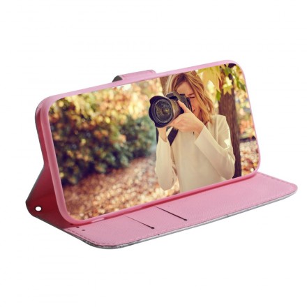 Samsung Galaxy A70 Kukka Kotelo Vanha vaaleanpunainen