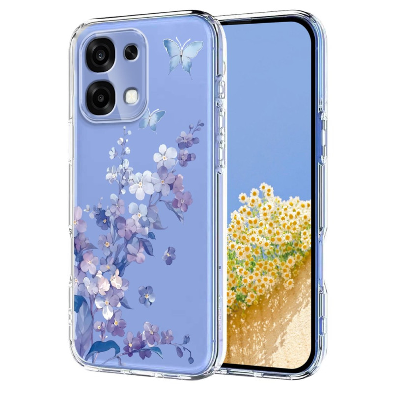 Suojakuori Oppo A6 Pro 5G kukkakuvioitu Perhonen Designille