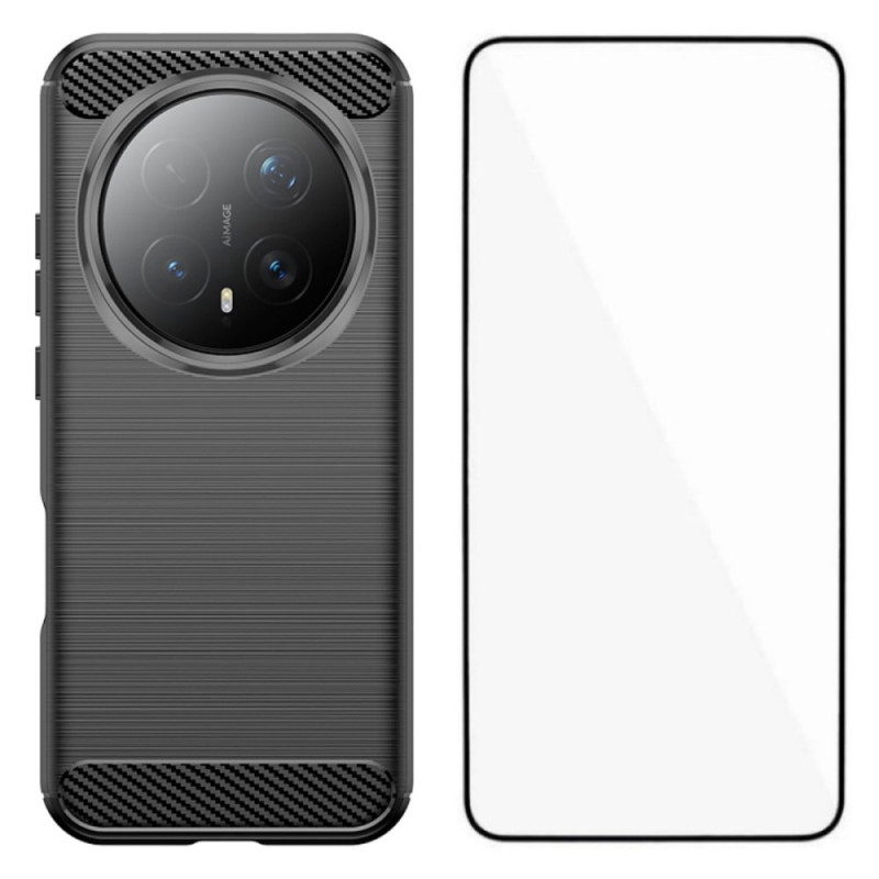 Honor Magic 8 Pro harjattu hiilikuitu suojakuori näytönsuojalla