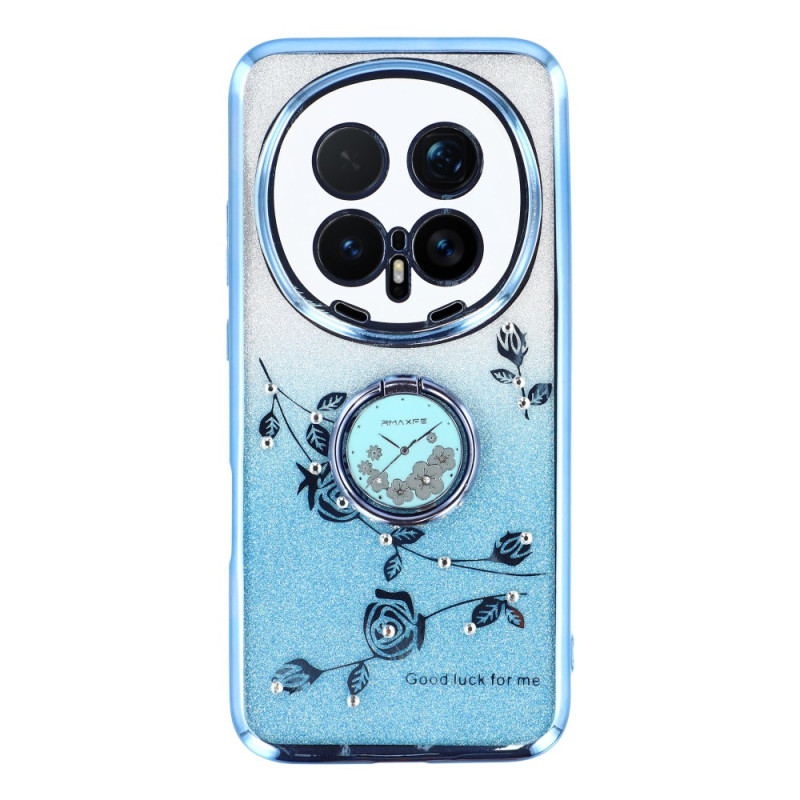 Honor Magic 8 Pro Suojakuori Kukka ja Paljetti Tuki Ring