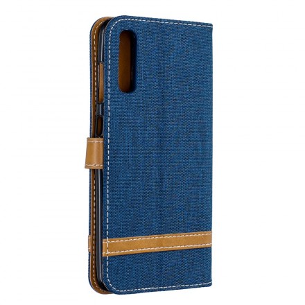 Samsung Galaxy A70 Kangas ja nahka Effect Case hihnalla