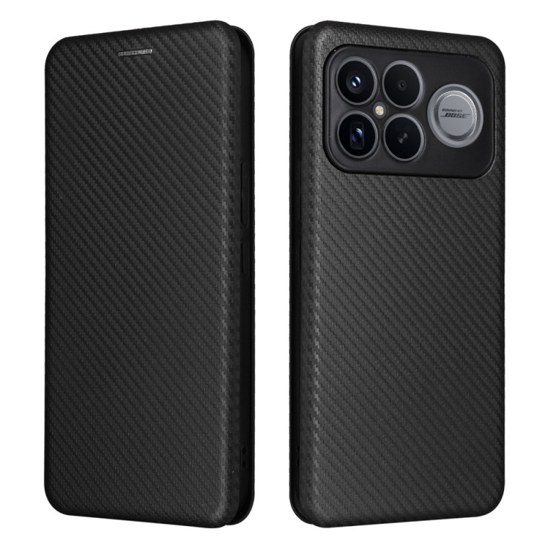 Flip Cover Poco F8 Ultra Fibre Carbone Brossée