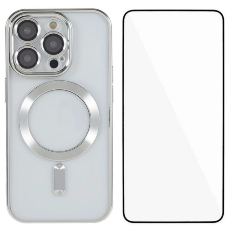 iPhone 13 Pro Max läpinäkyvä MagSafe suojakuori, jossa on näytönsuojain