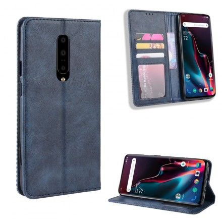  OnePlus 7 Pro Vintage Leather Effect Flip Cover -suojakansi