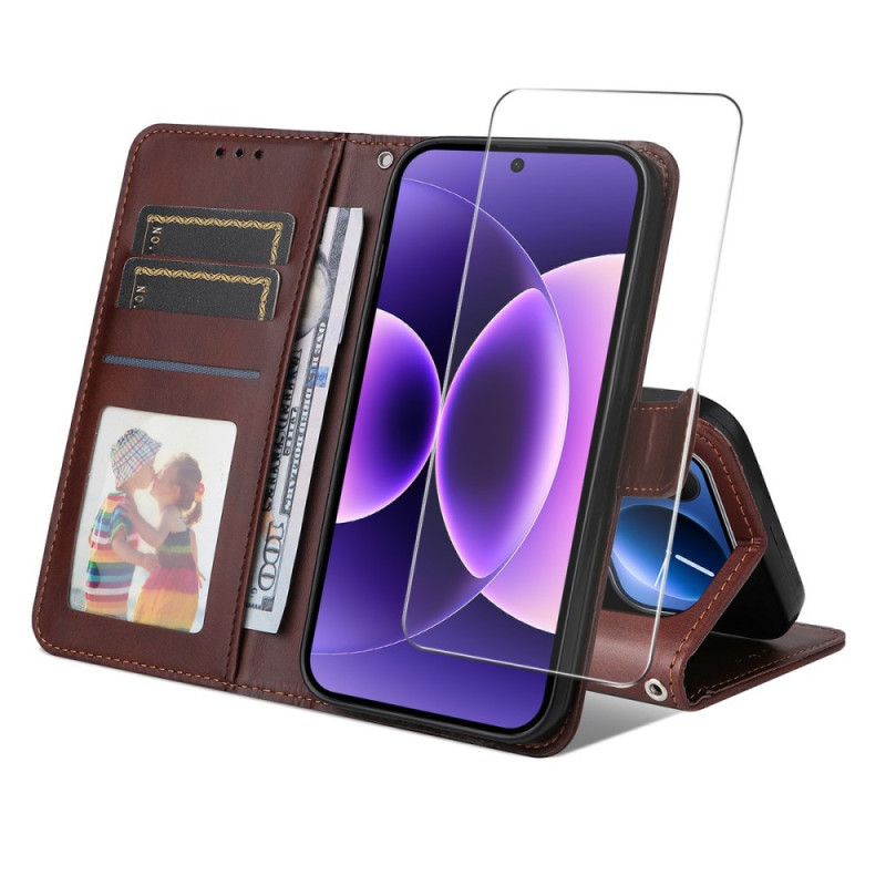 Xiaomi 17 Pro Max keinonahkainen suojakuori näytönsuojuksella