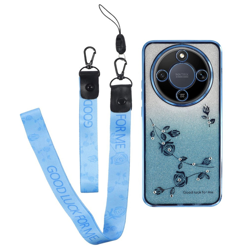 Honor Magic 8 Lite kansi Kukkakuvio ja johdot KADEM