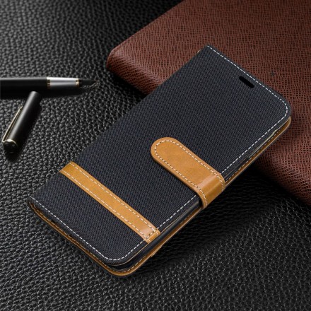 Samsung Galaxy A20e Kangas ja nahka Effect Case hihnalla
