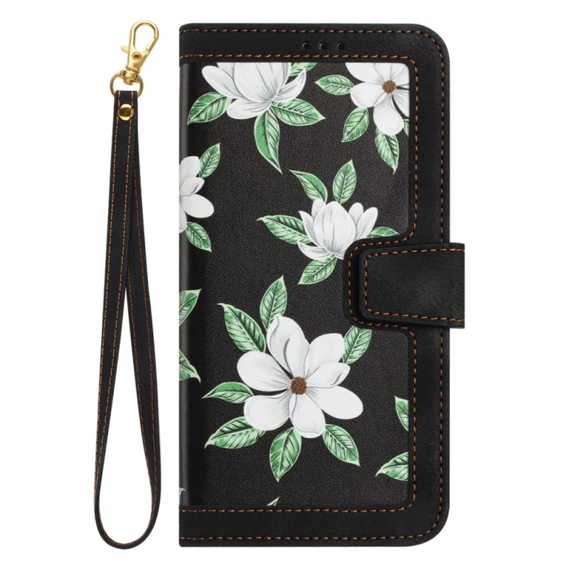 Housse Samsung Galaxy A37 5G Motif Floral à Lanière