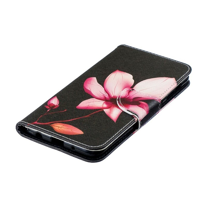 Samsung Galaxy A10 Kotelo vaaleanpunainen kukka