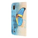 Samsung Galaxy A10 Butterfly Case sininen ja keltainen