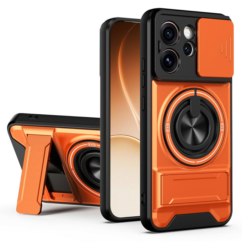 Coque Oppo Reno 15 Pro 5G Magnétique avec Anneau-Support et Protection Caméra Coulissante