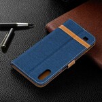 Samsung Galaxy A10 Kangas- ja nahkatehostekotelo, jossa on hihna
