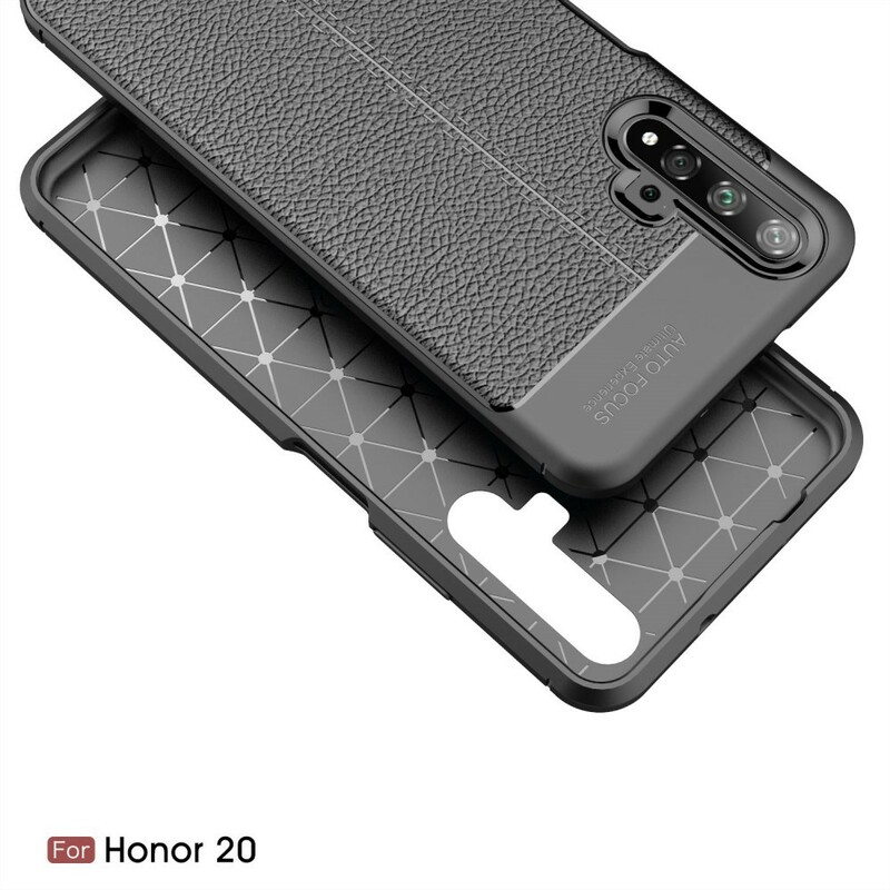 Honor 20 Nahkakotelo Lychee Effect Double Line