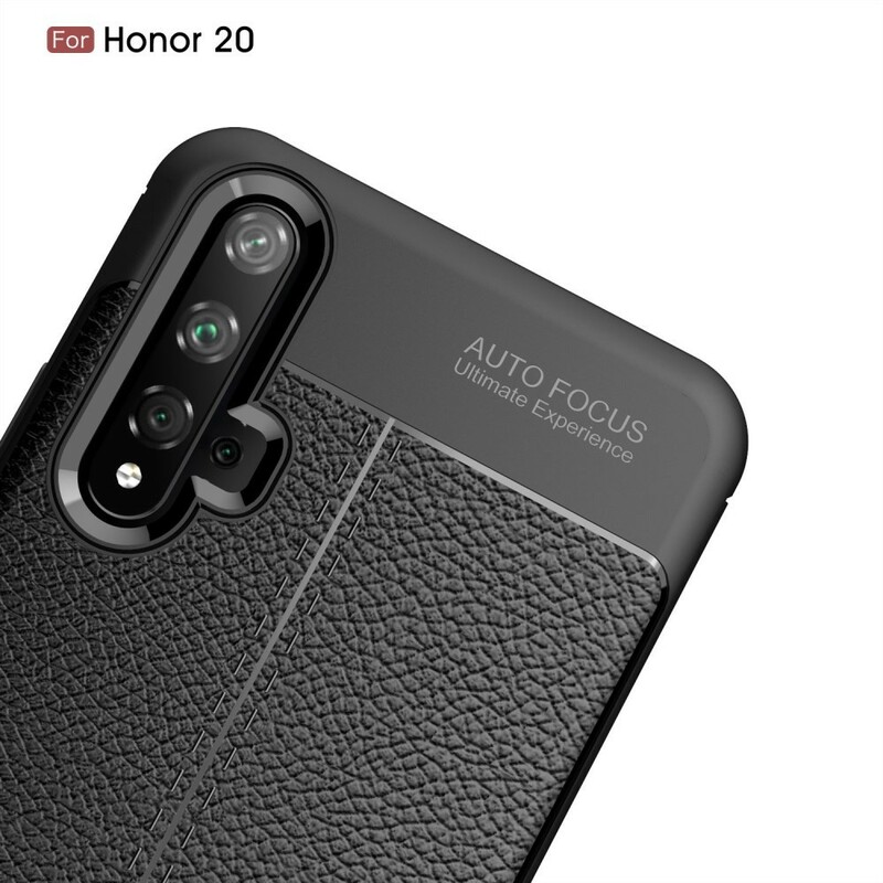 Honor 20 Nahkakotelo Lychee Effect Double Line