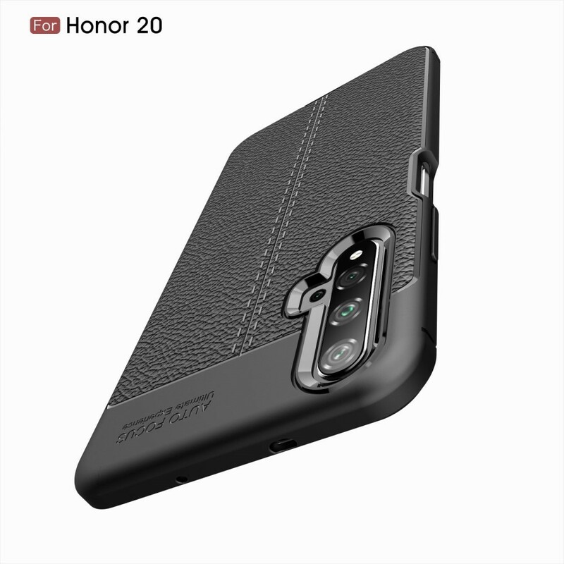 Honor 20 Nahkakotelo Lychee Effect Double Line