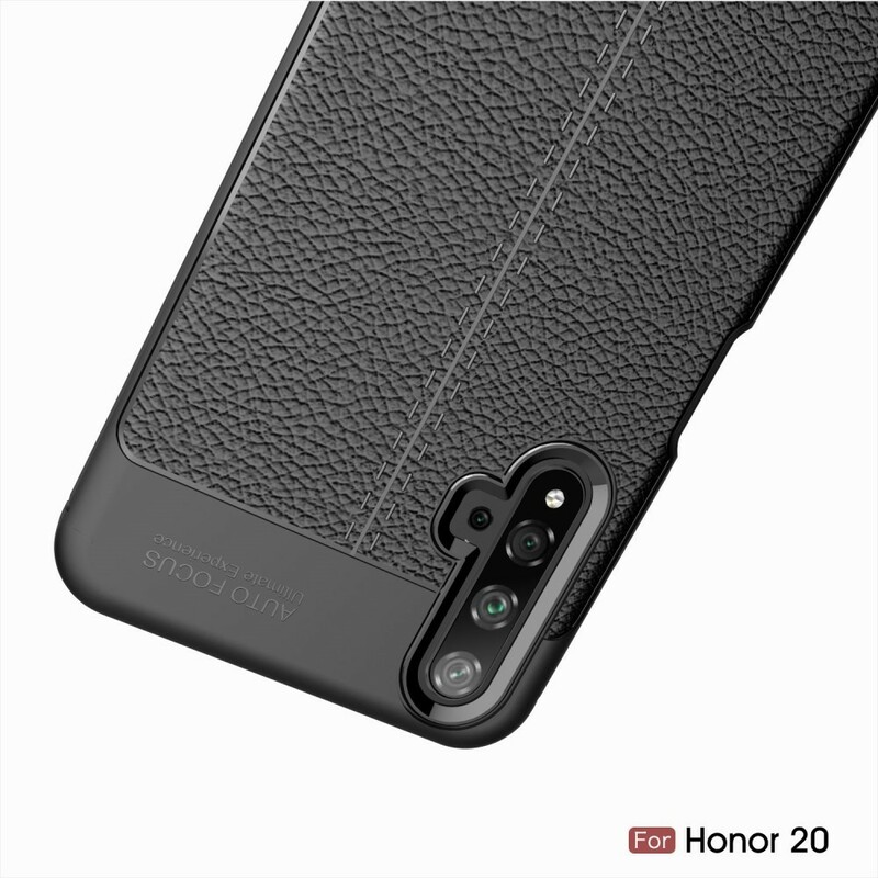 Honor 20 Nahkakotelo Lychee Effect Double Line