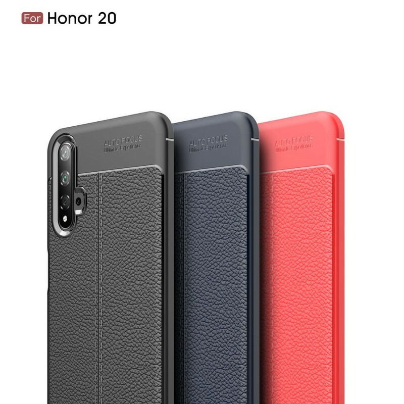 Honor 20 Nahkakotelo Lychee Effect Double Line