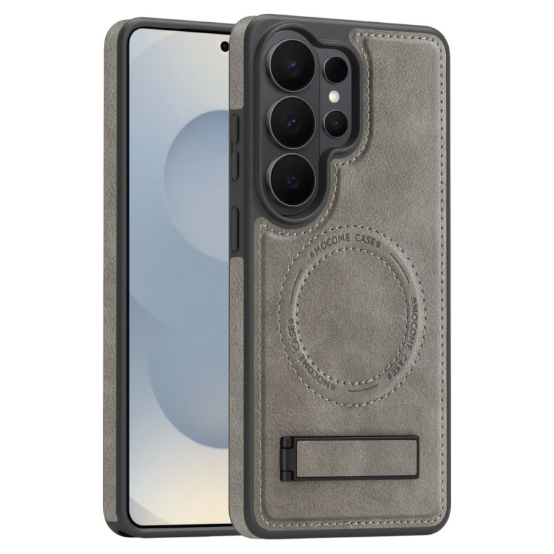 Coque Samsung Galaxy S26 Ultra Magnétique Effet Cuir avec Support Pliable