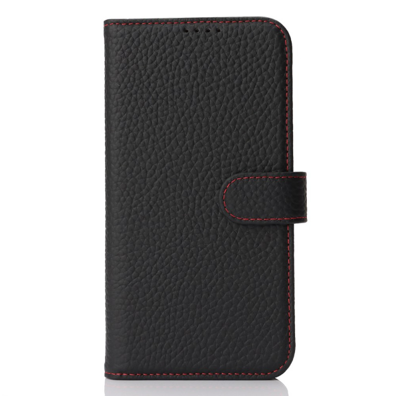 Suojus iPhone 17E / 16E Lychee Texture aitoa nahkaa (RFID-suojaus)