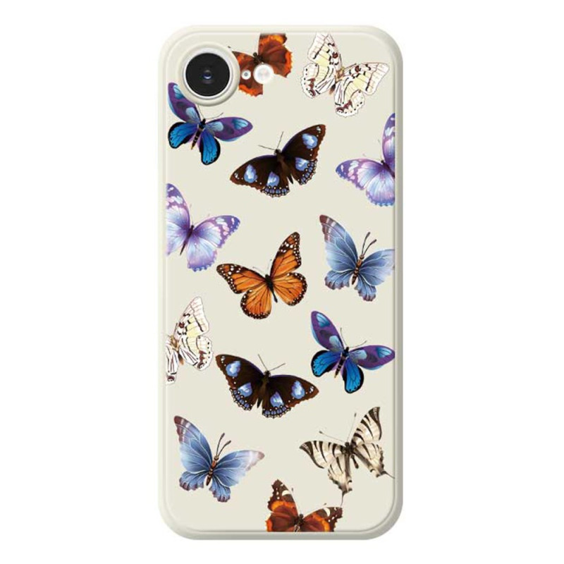 Suojakuori iPhone 17E / 16E Suora reuna Perhoset
