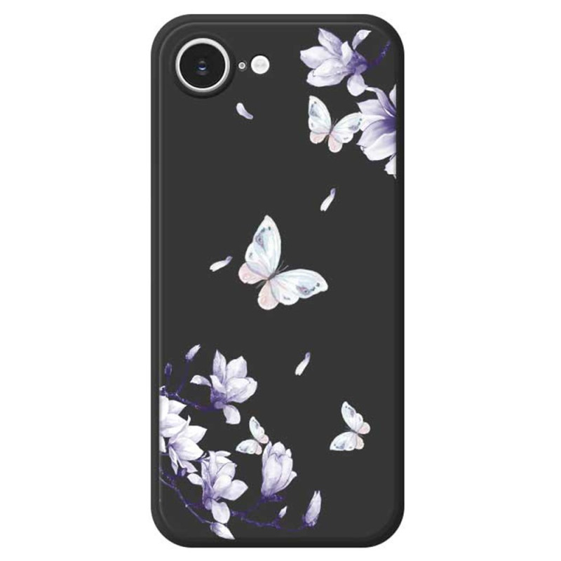 Suojakuori iPhone 17E / 16E Suora reuna Perhonen ja Magnolia