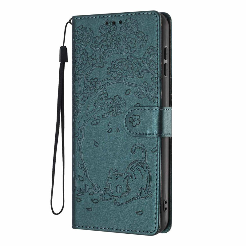 Flip Cover Xiaomi 17 Kuvioitu puu ja kissa