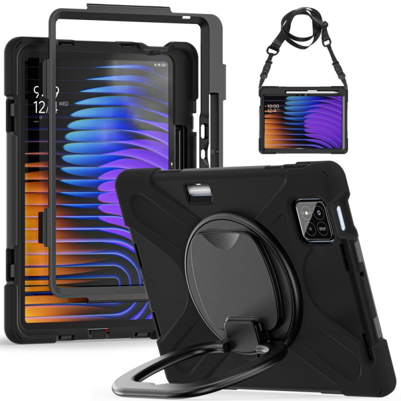Xiaomi Pad 8 / 8 Pro / 7 / 7 Pro Ultra Rugged Suojakuori jalustalla ja olkahihna