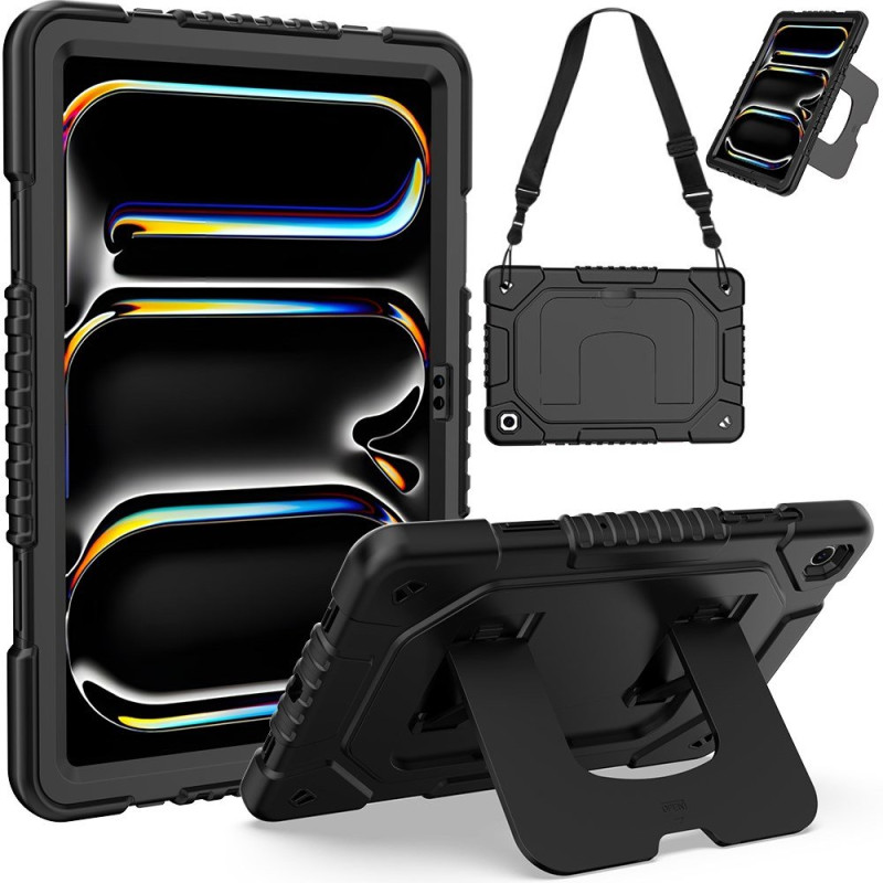 Samsung Galaxy Tab A11 Plus / A9 Plus kova suojakuori jalusta ja olkahihna