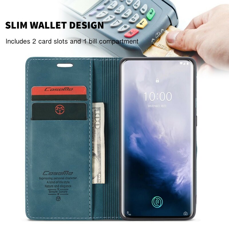 Flip Cover OnePLus 7 Pro CASEME keinonahkainen kansi