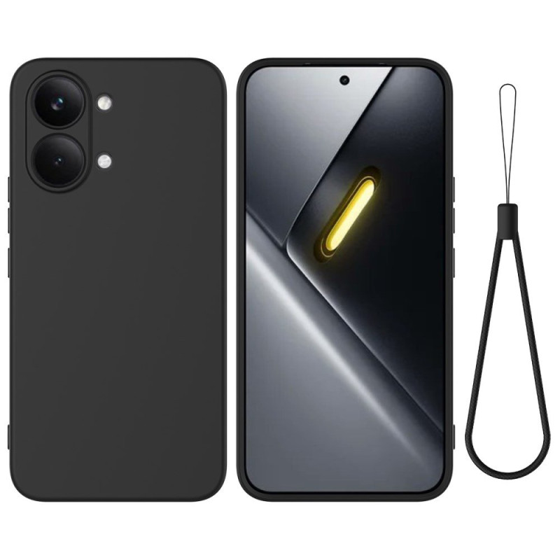 Poco X8 Pro Max 5G nestemäinen silikonisuojus ja kantolenkki
