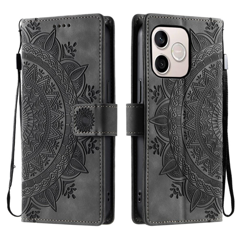 Honor 600 Lite Suede Effect Mandala Suojakuori