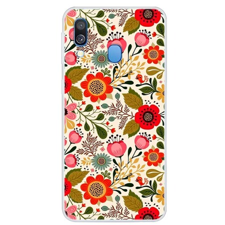 Samsung Galaxy A40 kansi kukkakuvioinen