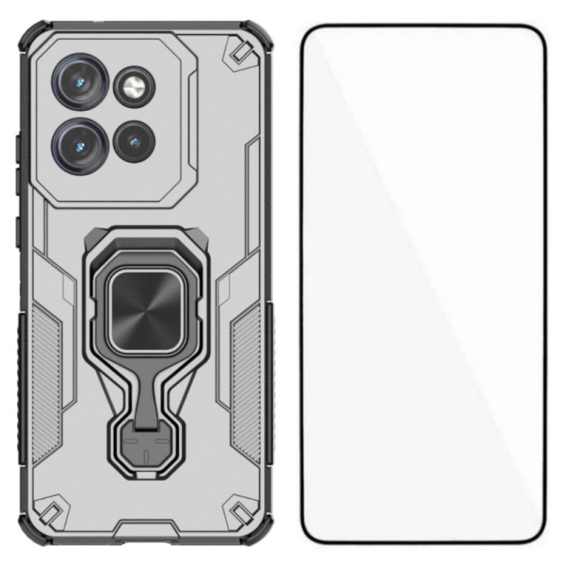 Motorola Edge 60 Neo / 50 Neo Ring Kova suojakuori näytönsuojalla varustettuna