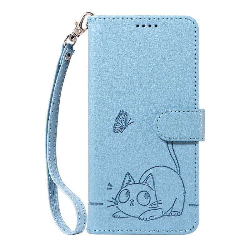 Suojakuori Motorola Edge 70 Kissa kuvio, jossa kantolenkki