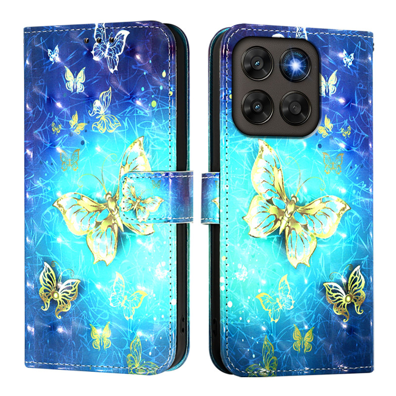 Moto G77 / G67 Gold Perhonen suojakuori