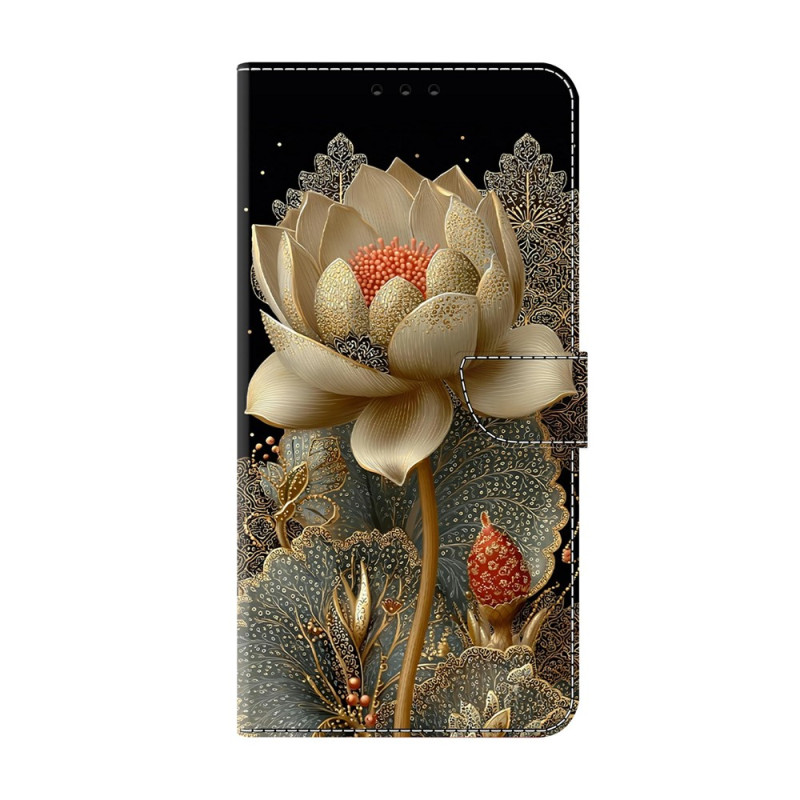 Moto G77 / G67 Gold kukkakuvioitu suojakuori
