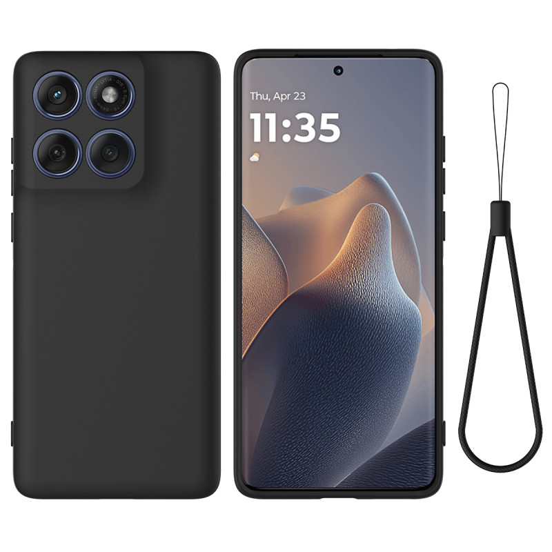 Moto G77 / G67 Silikoni suojakuori hihnalla