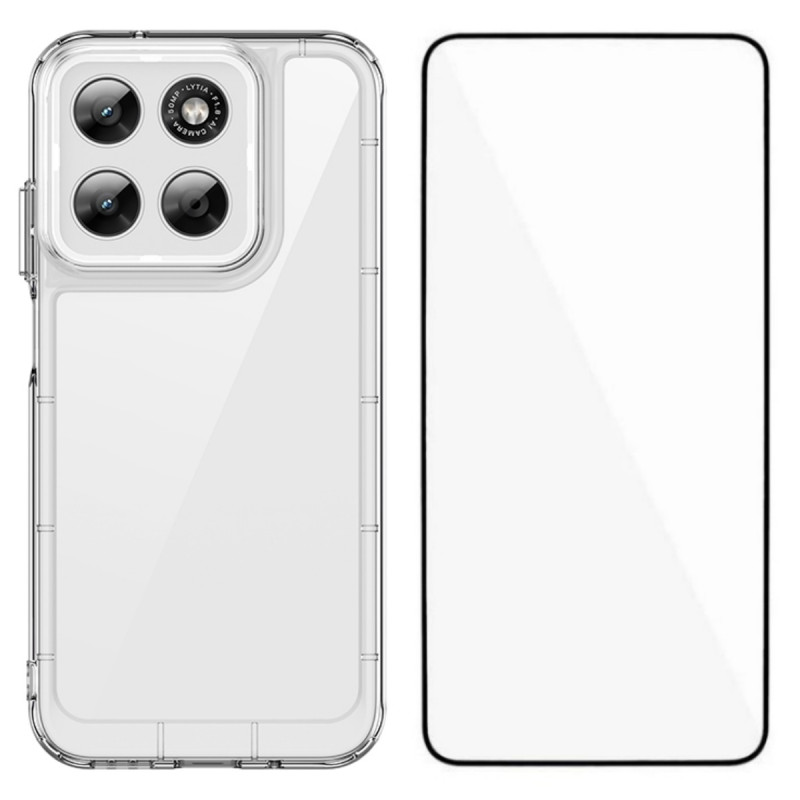 Moto G77 / G67 läpinäkyvä suojakuori, jossa on näytönsuojus