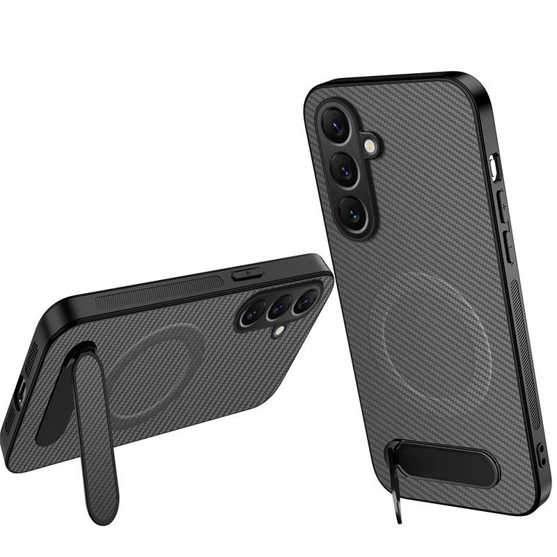 Samsung Galaxy A27 5G Magneettinen Carbon Suojakuori ja jalusta