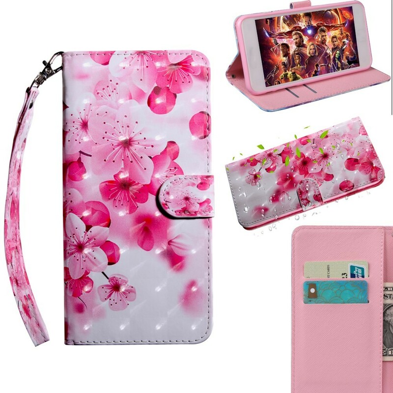 Xiaomi Redmi Note 7 vaaleanpunaiset kukat Case