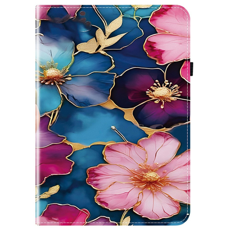 Suojakuori iPad Air 13 (2026) 2025) (2024) / Pro 12.9 Flowers Sininen ja kultainen
