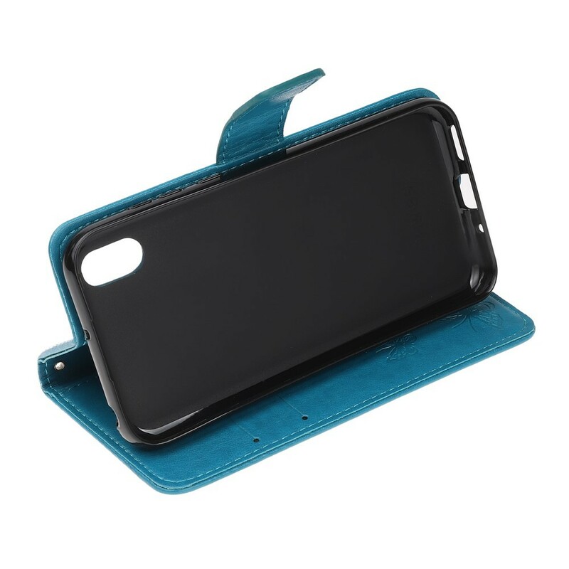 Kansi Huawei Y5 2019 Perhoset ja kukat hihnalla