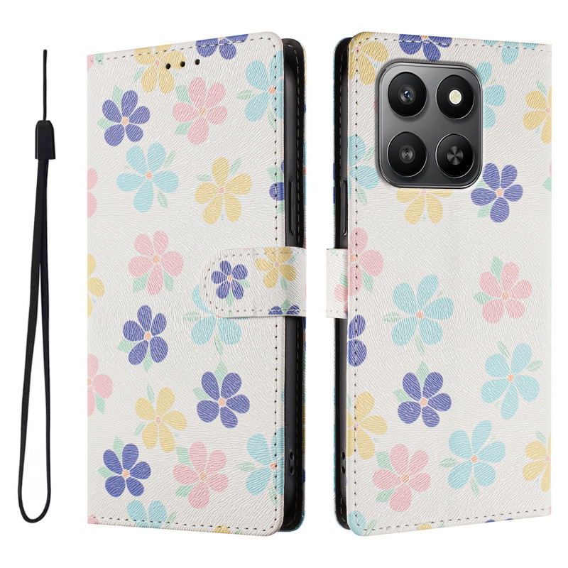 Honor 600 Smart -suojakotelo, värikkäät kukat